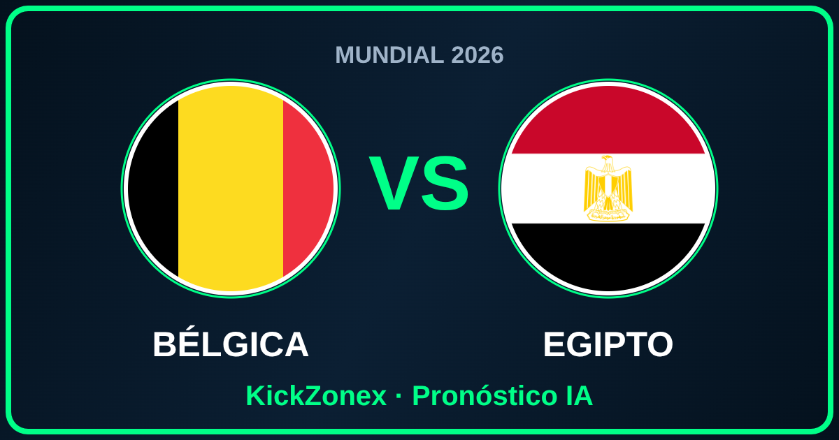 Bélgica vs Egipto banderas enfrentadas en el Mundial 2026