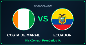 Costa de Marfil vs Ecuador — banderas enfrentadas en el Mundial 2026